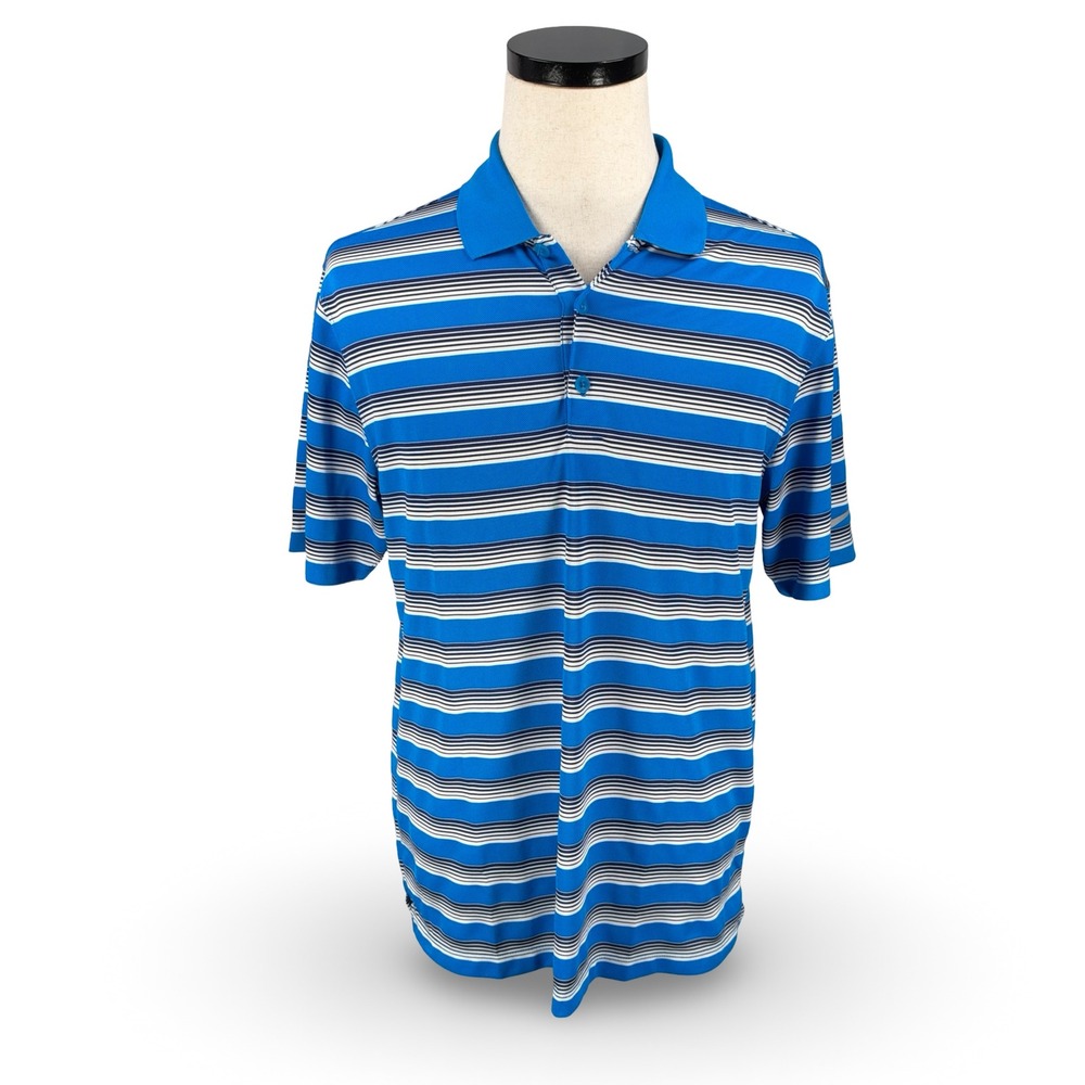 Nike Golf Tour Performance Dri-FIT Mens Striped Polo Shirt Blue 639710-406 M
